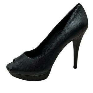 Classic Black Peep-Toe Platform Pump - Women's Heels